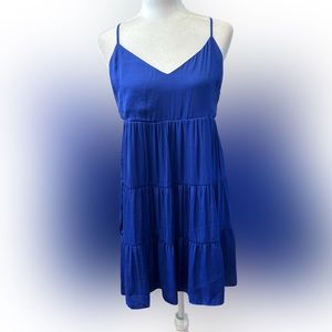 NWT Naked Zebra Blue Spaghetti Strap Mini Dress, Size M